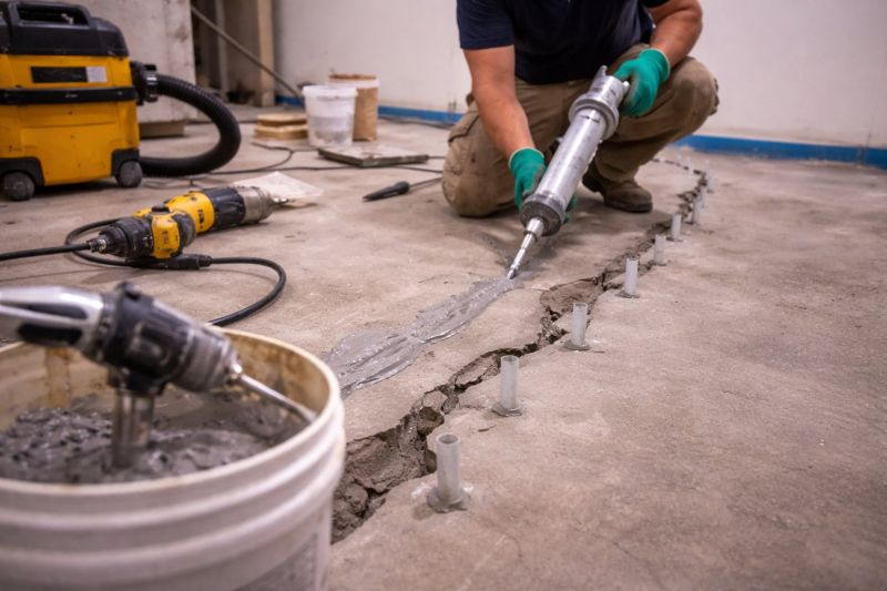 Cracked Basement Floor Repair in Montgomery County, PA