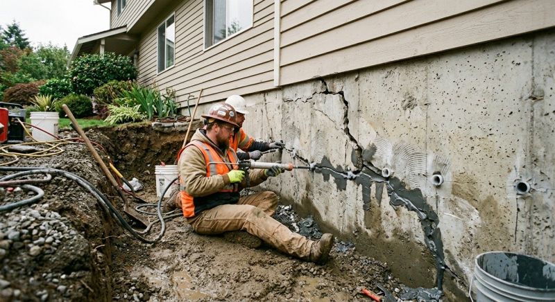 Cracked Foundation Repair in Bristol, PA