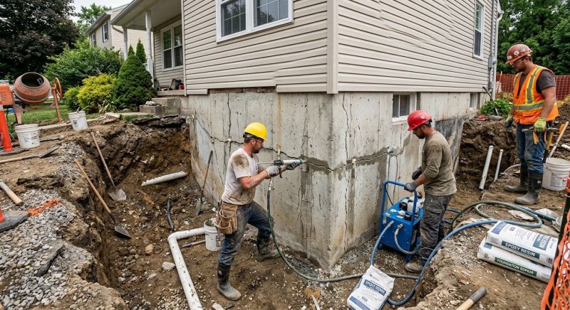 Cracked Foundation Repair in Center Valley, PA