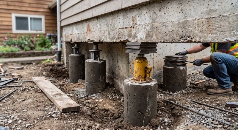 Foundation Pier Leveling in Montgomery County, PA