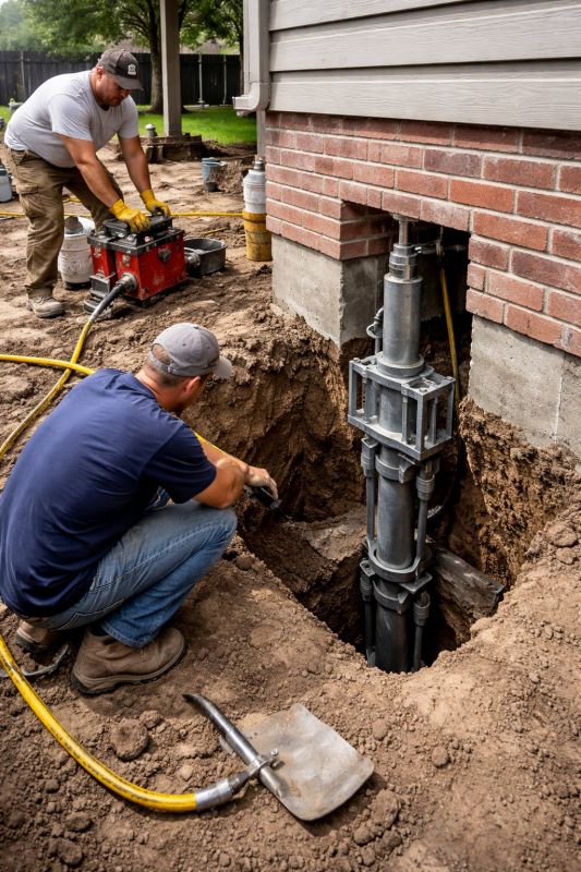 Foundation Pier Repair in Montgomery County, PA