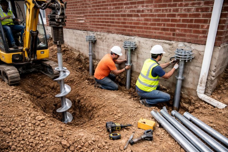 Helical Piers Installation in Montgomery County, PA