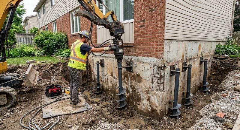 Helical Piers Installation in Montgomery County, PA