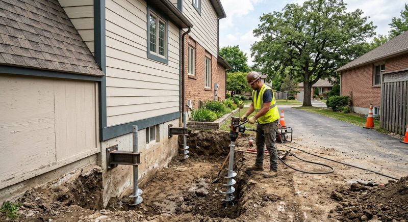 Helical Pile Installation in Montgomery County, PA