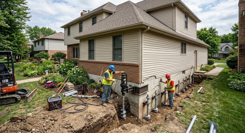 Helical Pile Installation in Montgomery County, PA