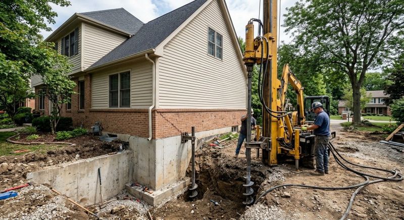 Helical Pile Installation in Montgomery County, PA