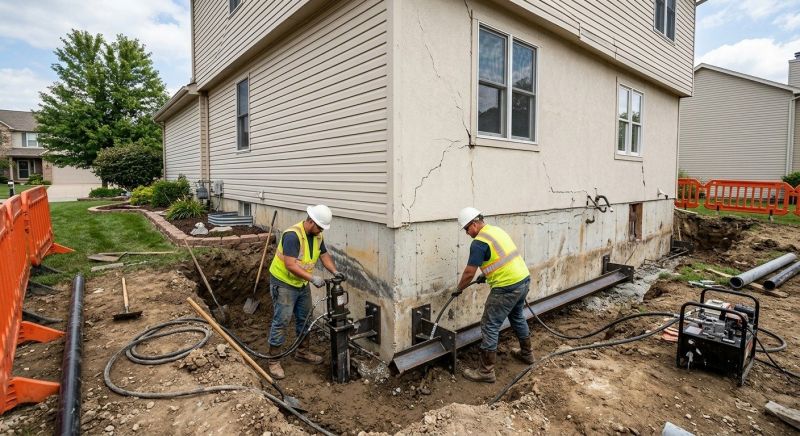 Sinking Foundation Repair in Broomall, PA