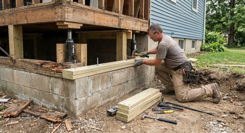 Sinking Foundation Repair in Telford, PA