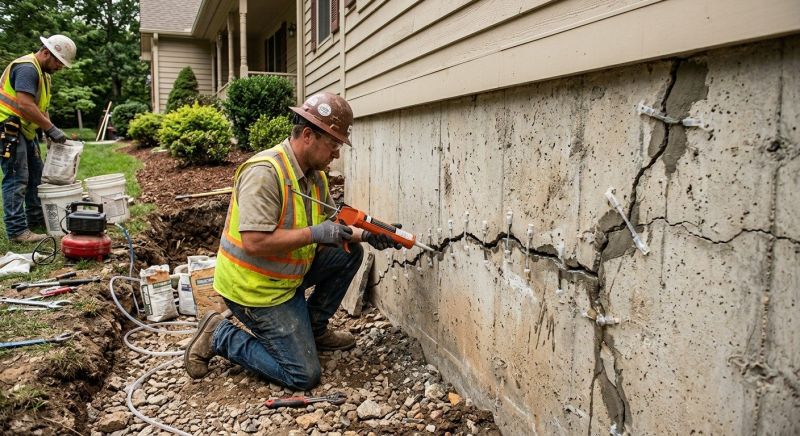 Cracked Foundation Repair in Spring Mount, PA